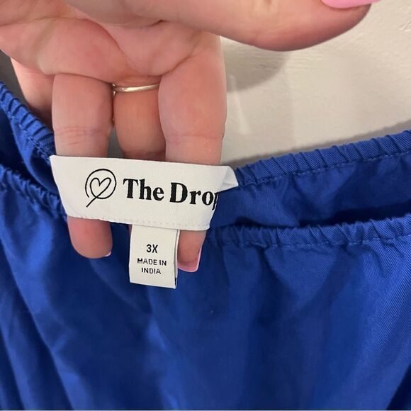 The Drop Anaya Maxi Dress | Square Neck, Cut-Out, Tiered, 3X, Dazzling Blue - Picture 10 of 13